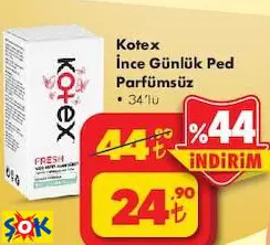 KOTEX İNCE GÜNLÜK PED PARFÜMSÜZ 34'LÜ KOTEX İNCE GÜNLÜK PED PARFÜMSÜZ 34'LÜ